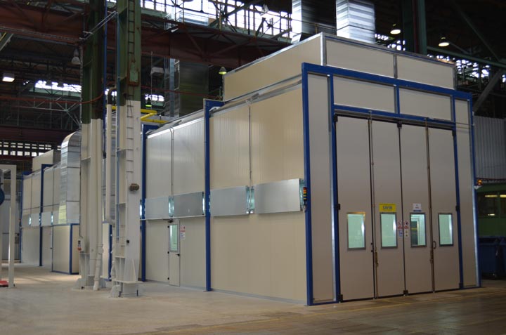 Камеры для окраски крупногабаритных изделий