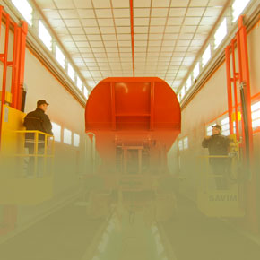 Линии окраски на предприятиях по изготовлению и ремонту подвижных составов (вагоны)